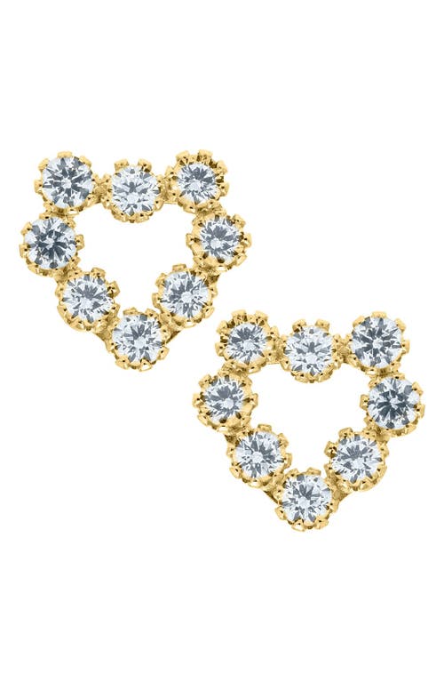 Mignonette 14k Gold & Cubic Zirconia Heart Earrings  product