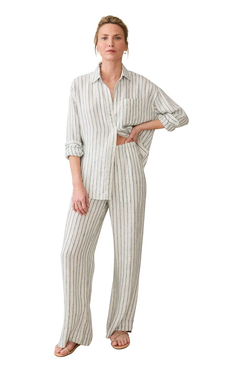 Faherty Stripe Linen Drawstring Pants, Alternate, color, 