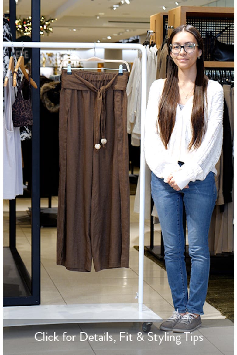 Tie Side Linen Cover-Up Pants video