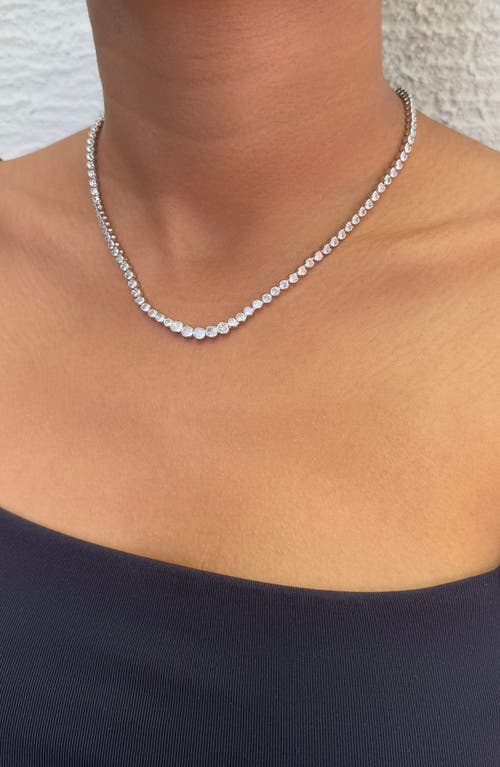 Adornia Bezel Crystal Tennis Necklace In Silver
