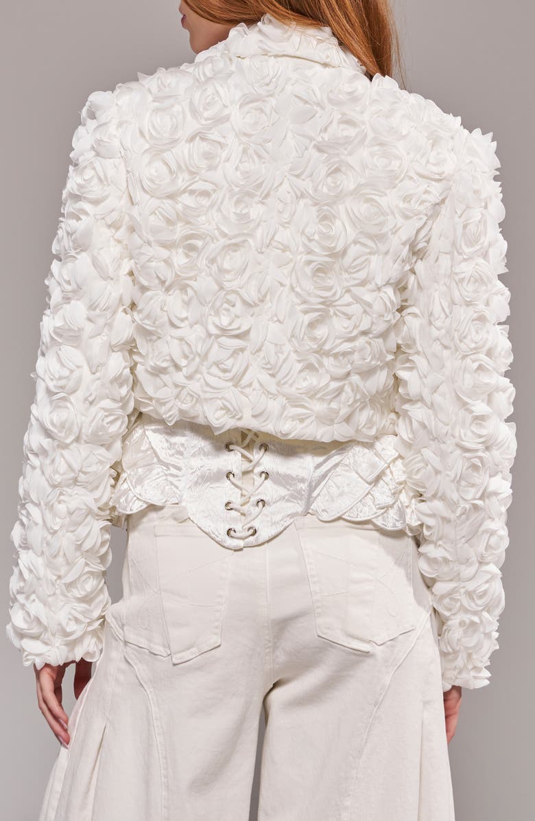 AZALEA WANG Briarrose Rosette Crop Blazer, Alternate, color, 