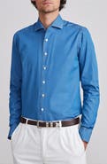 Emanuel Berg Modern Fit Luxe Denim Twill Button-Up Shirt