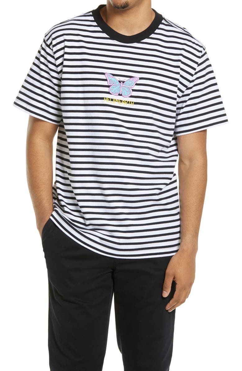 Obey Embroidered Stripe T-Shirt, Main, color, 