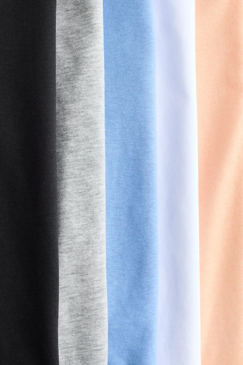 5-pack Cotton T-shirts, Alternate, color, Apricot/blue