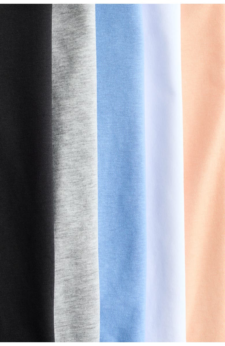 H&M 5-pack Cotton T-shirts, Alternate, color, Apricot/Blue