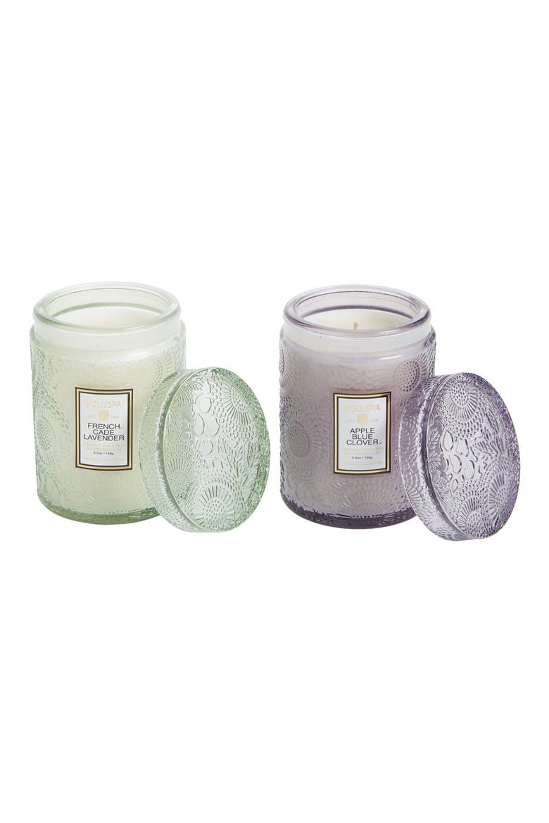 Mini Jar Candle Duo, Main, color, FRENCH CADE LAVEN/APLE BL CLVR