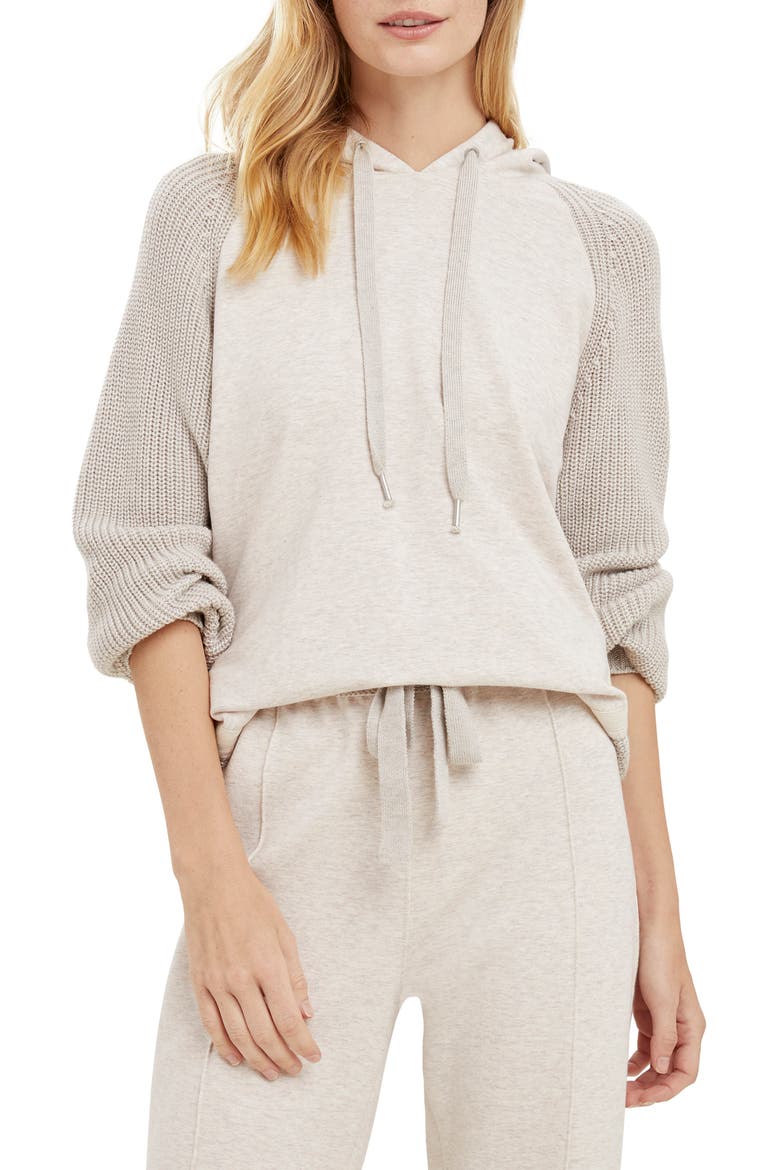 Shea Mix Hood Sweater Sweatshirt, Main, color, HTHR OATMEAL