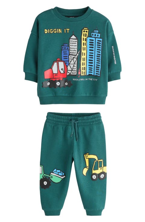 Kids' Construction Graphic Sweatshirt & Joggers Set (Baby, Toddler & Little Kid)
