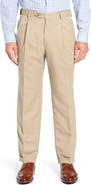 Berle Classic Fit Pleated Microfiber Performance Trousers