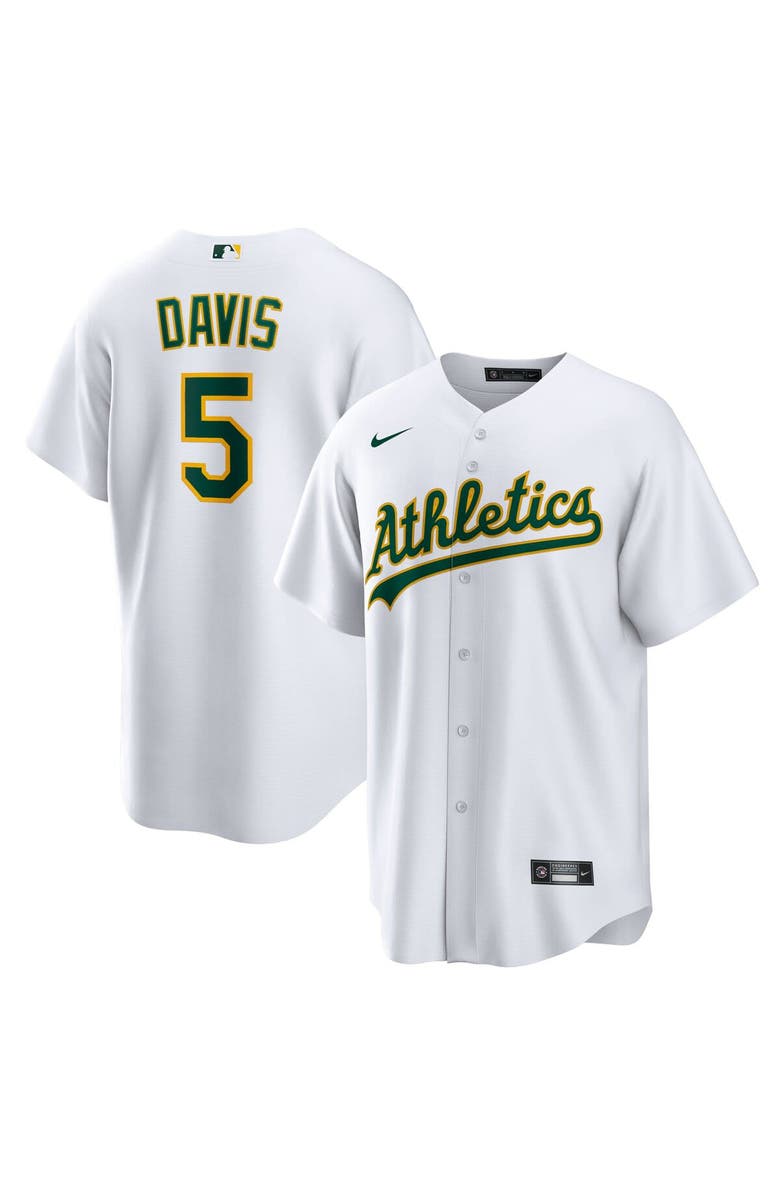Nike Men's Nike JD Davis White Athletics Home Replica Jersey, Main, color, 