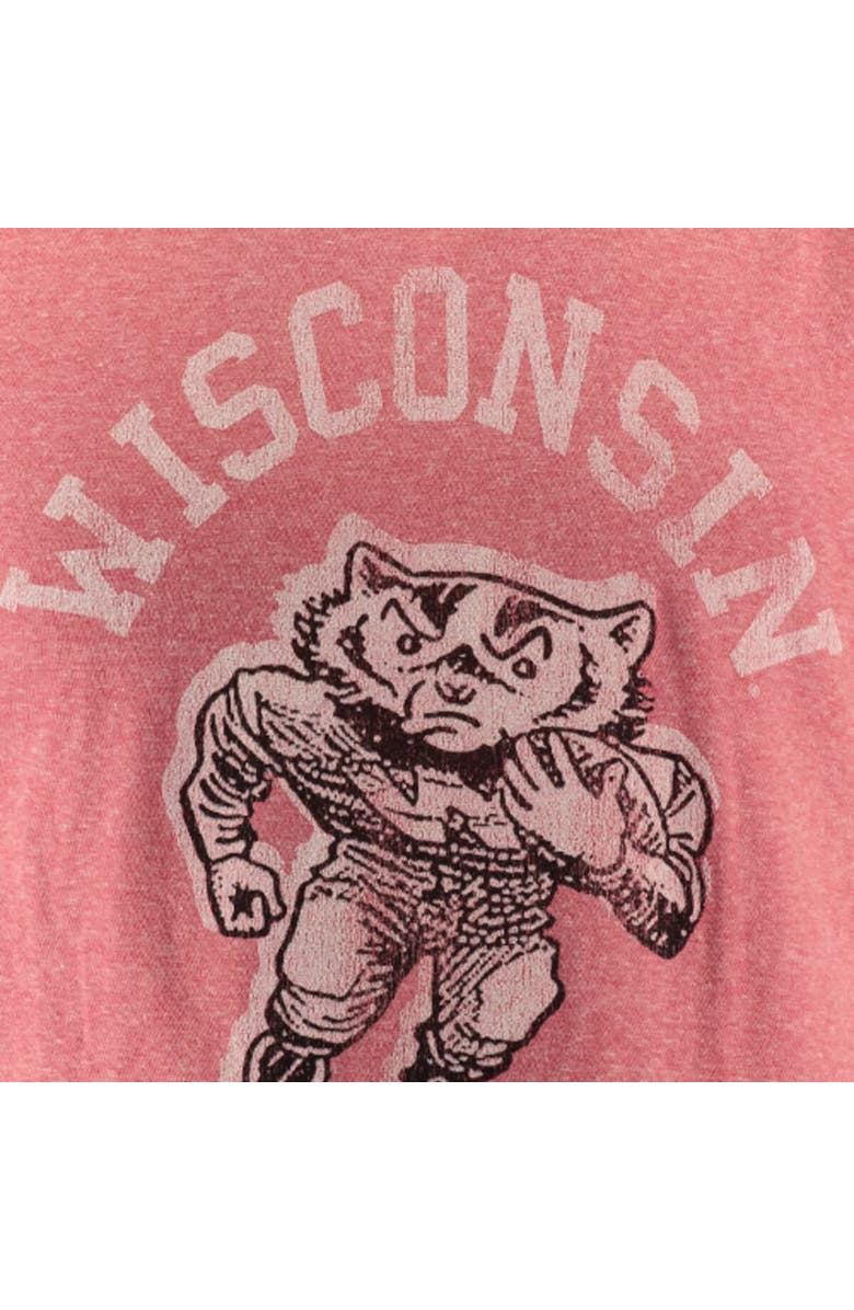 Retro Brand Men's Original Retro Brand Heather Red Wisconsin Badgers Vintage Football Bucky Tri-Blend T-Shirt, Alternate, color, 