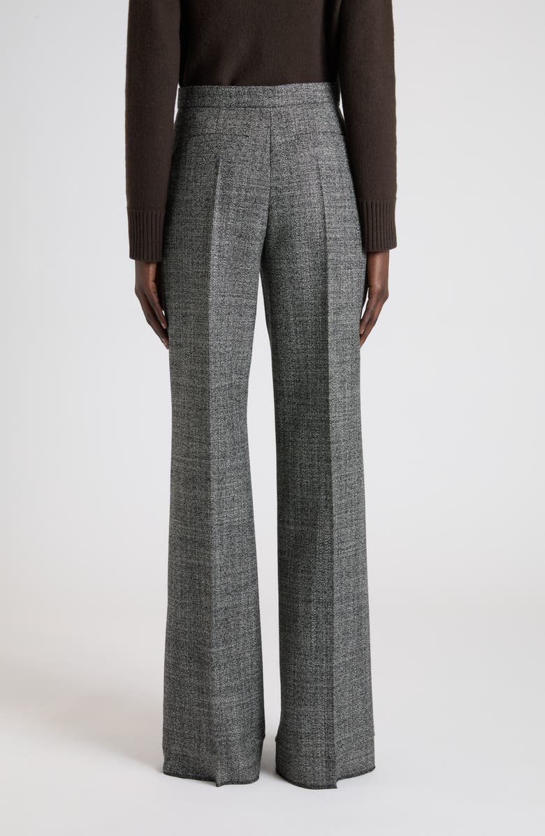 Valentino High Waist Virgin Wool Trousers, Alternate, color, White/ Black