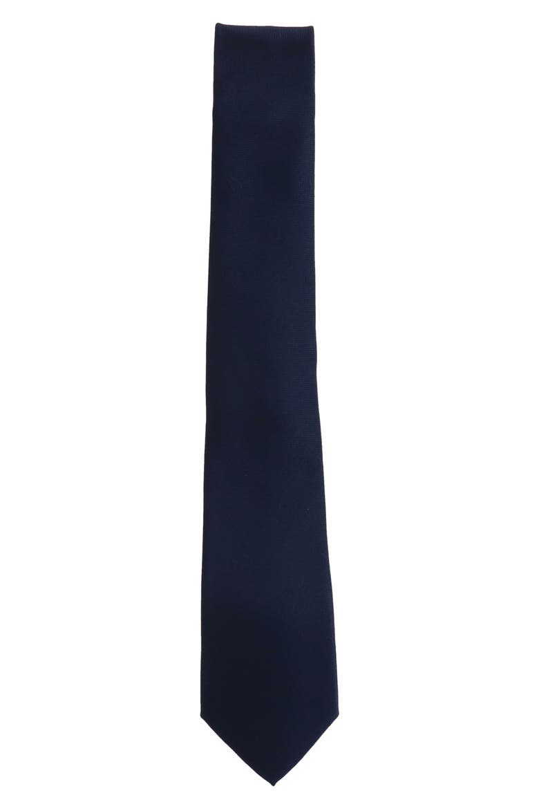 Tonal Ampersand Logo Print Tie, Alternate, color, NAVY