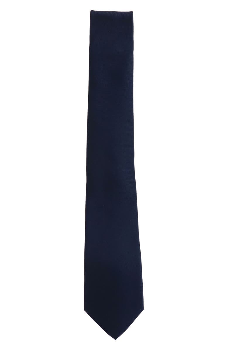 Scotch & Soda Tonal Ampersand Logo Print Tie, Alternate, color, Navy