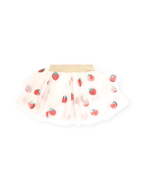 Sequin Strawberry Tulle Skirt