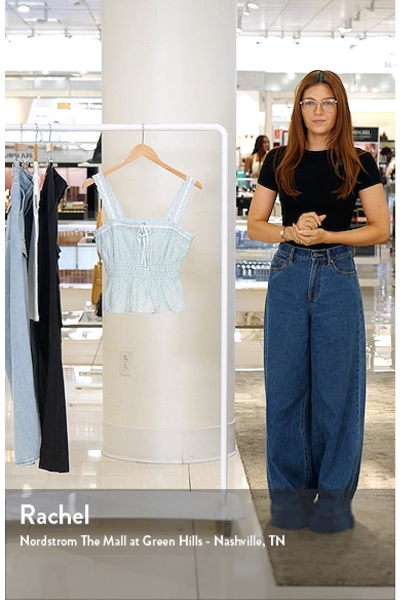 Doria Embroidered Eyelet Cotton Peplum Top video