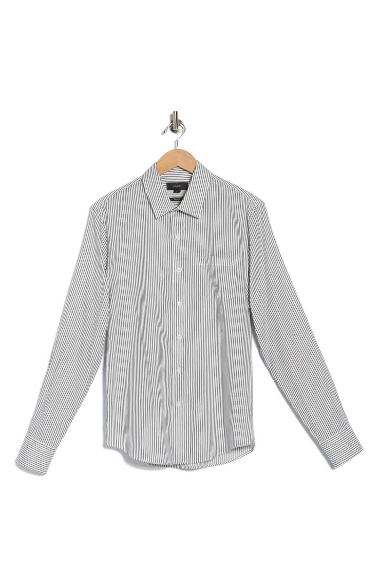 Vince Playa Cotton Button-Down Shirt, Alternate, color, Off White/ Coastal