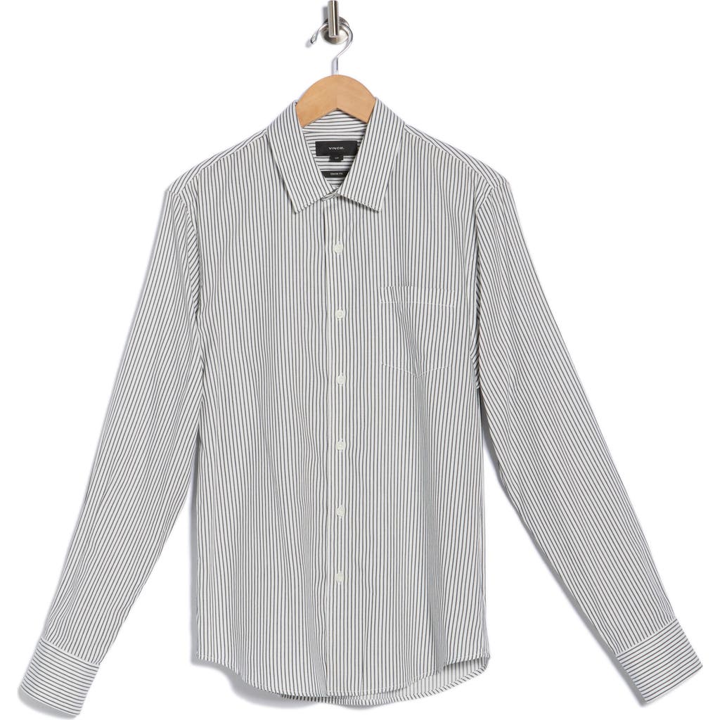 Vince Playa Cotton Button-down Shirt In Gray
