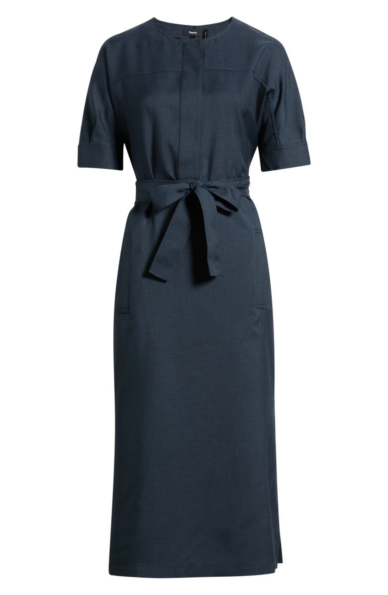 Theory City Midi Shirtdress, Alternate, color, Nocturne Navy - Xlv