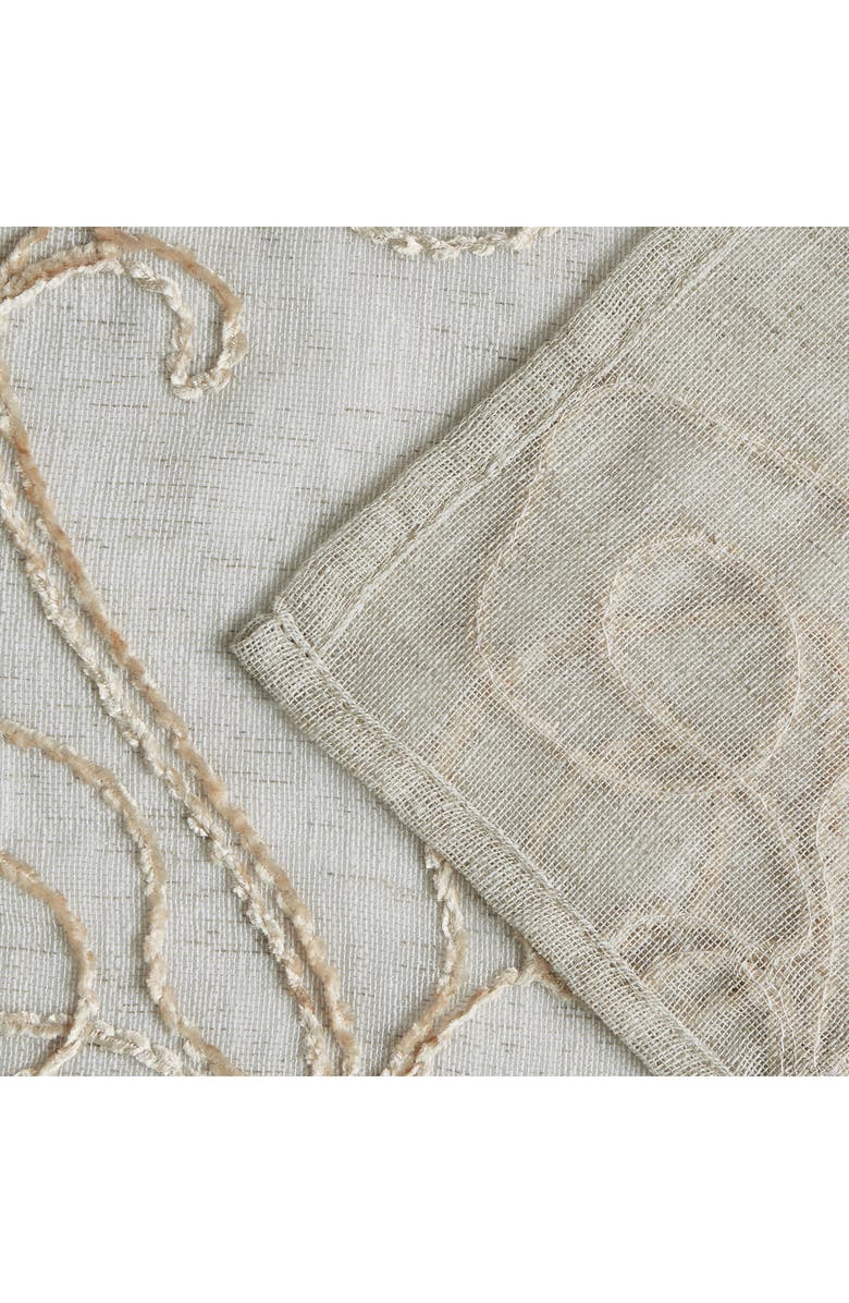 DAINTY HOME Stella Embroidered Shower Curtain, Alternate, color, Linen