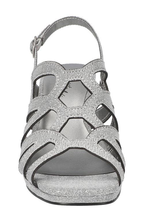 Easy Street Jetty Slingback Sandal In Silver Glitter