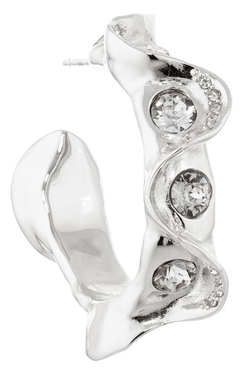 Oscar De La Renta Crystal Nest Hoop Earrings