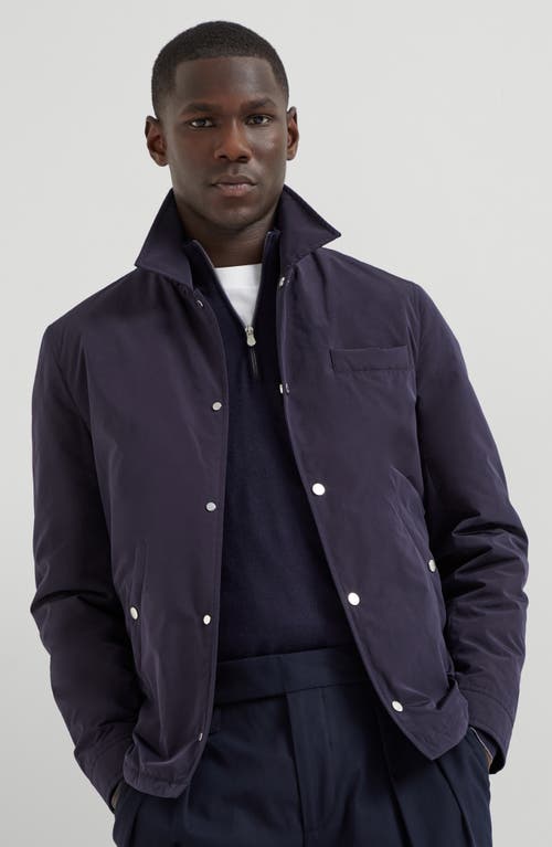 Brunello Cucinelli Sweater With Half Zipper In Navy Blue
