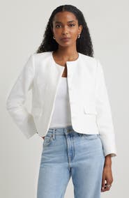 Nordstrom Textured Collarless Jacket