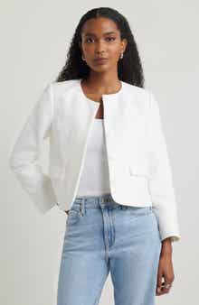 Nordstrom Textured Collarless Jacket