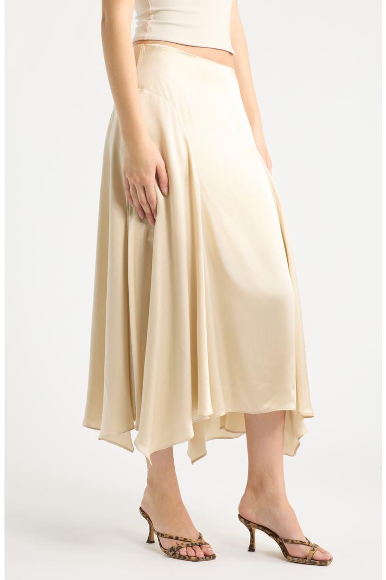 Mccall Silk Charmeuse Skirt, Alternate, color, ALMOND
