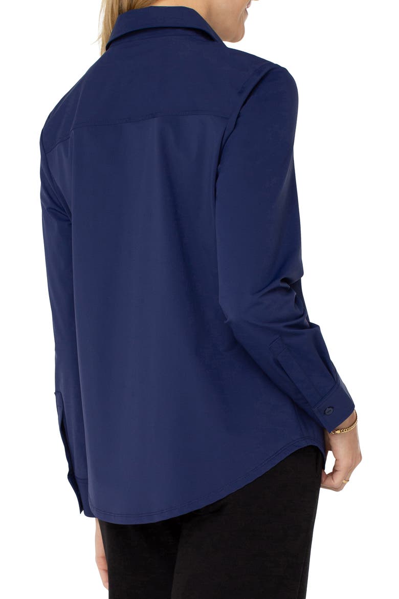 Knit Button-Up Shirt, Alternate, color, NAVY INK