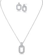 CZ by Kenneth Jay Lane Pavé Link Pendant Necklace & Earrings Set