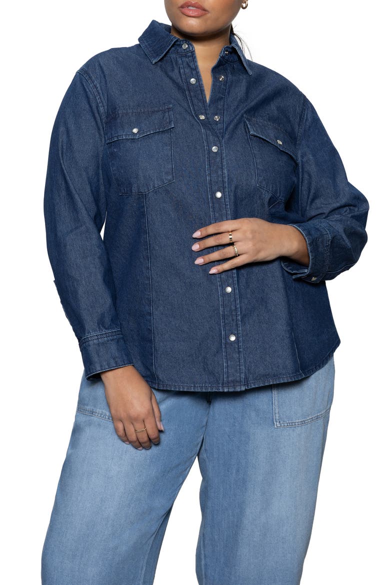 The Denim Western Shirt, Alternate, color, BLUE SLATE