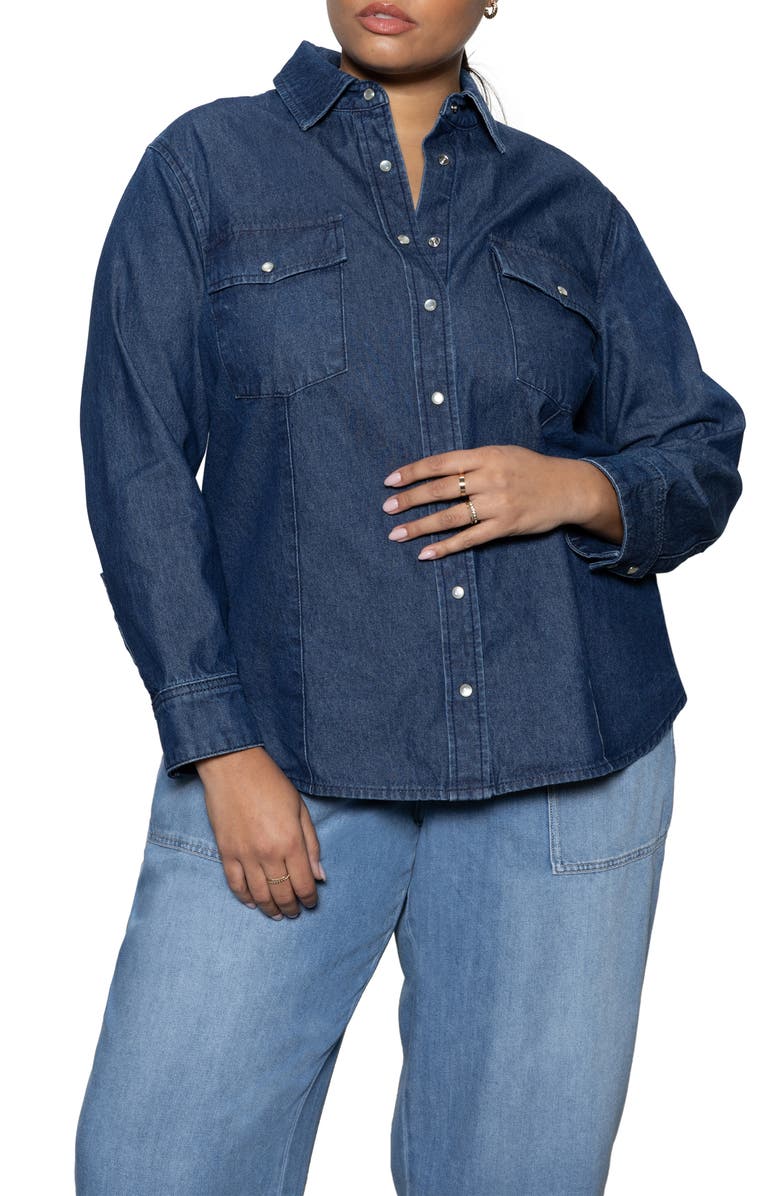 Sanctuary The Denim Western Shirt, Alternate, color,