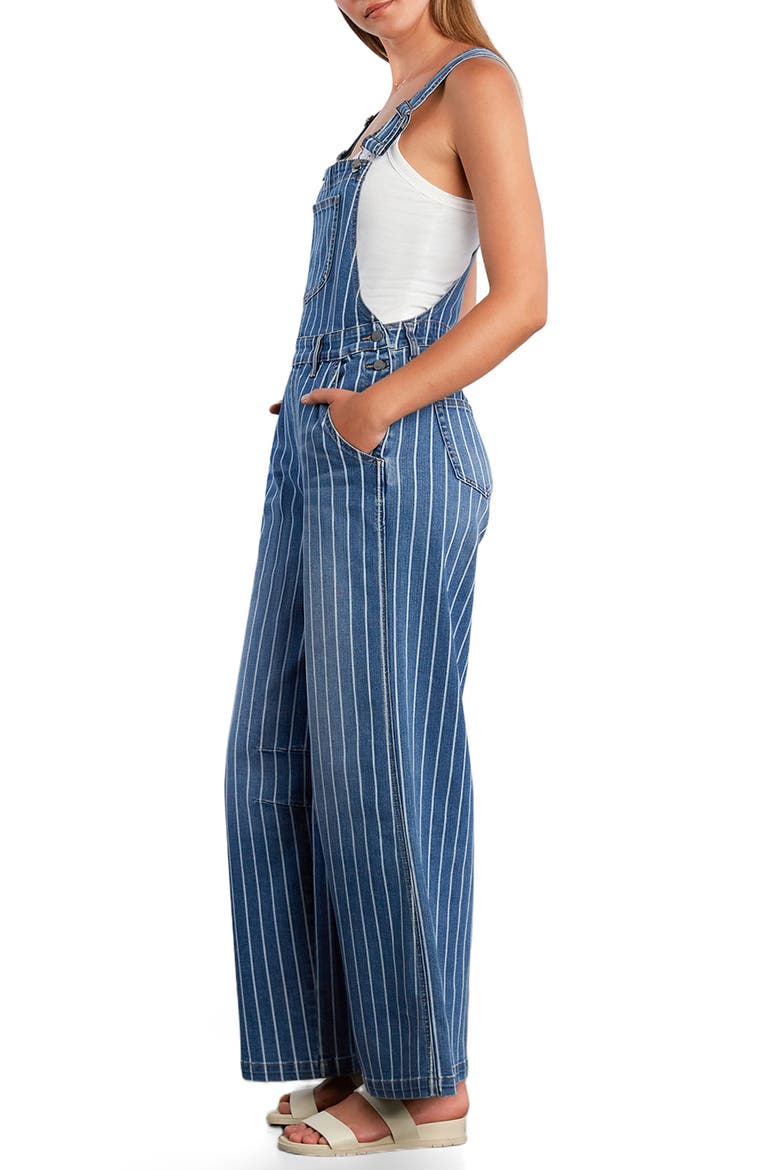 Lucky Denim Overalls, Alternate, color, BLUE DENIM STRIPE