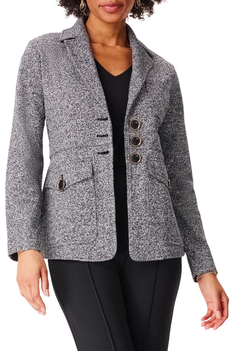 Editor Knit Blazer, Main, color, BLACK MIX