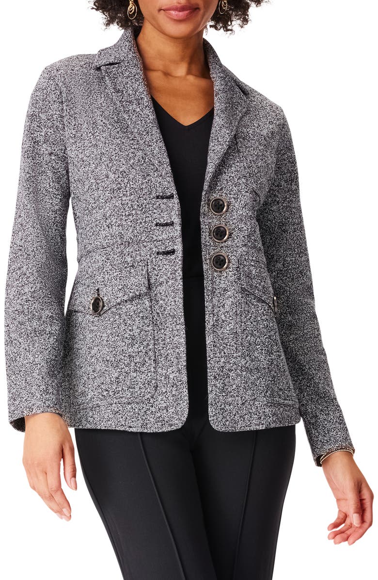 NIC+ZOE Editor Knit Blazer, Main, color, Black Mix
