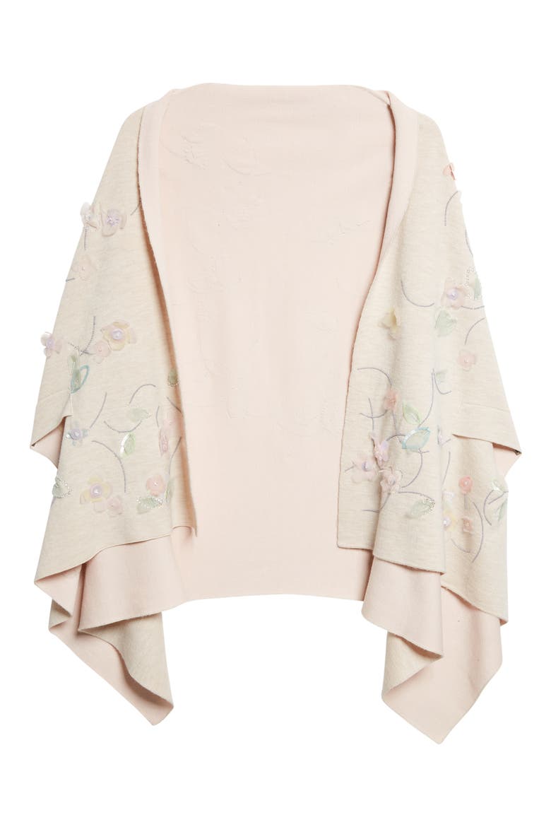 Shirene Embroidered Shawl, Alternate, color, DOUBLEFACE BEIGE PALE PINK