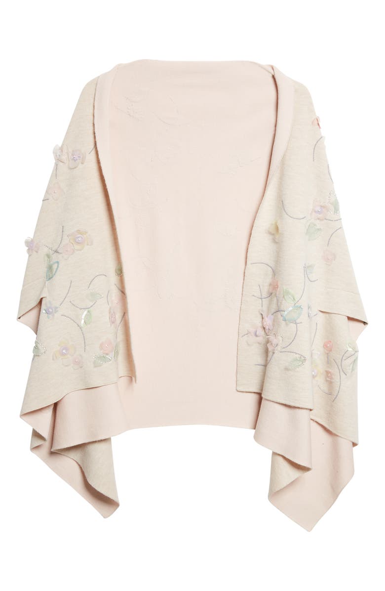 BERNADETTE Shirene Embroidered Shawl, Main, color, Doubleface Beige Pale Pink