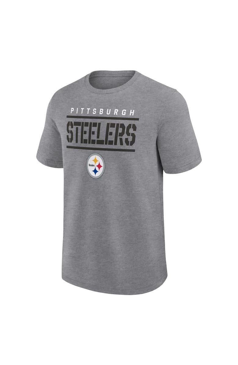 FANATICS Men's Fanatics Heather Gray Pittsburgh Steelers Big & Tall Top Notch T-Shirt, Alternate, color, 