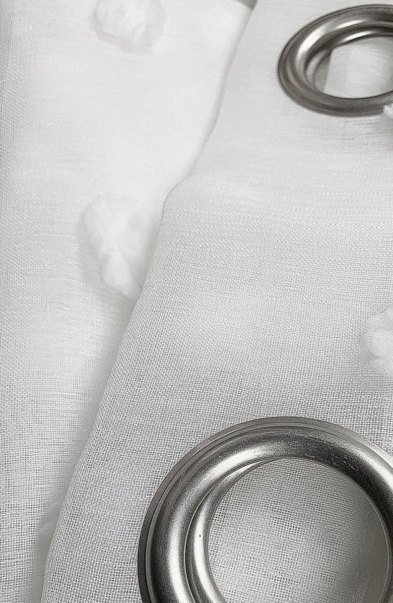 DAINTY HOME Snowball Set of 2 Sheer Panel Curtains, Alternate, color, 