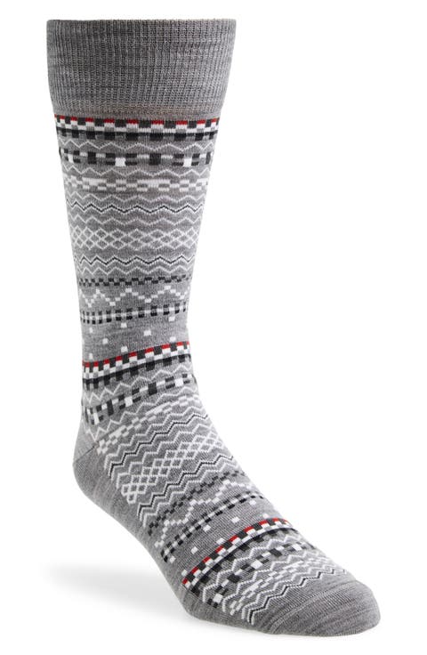 Fair Isle Float Jacquard Mid Calf Socks
