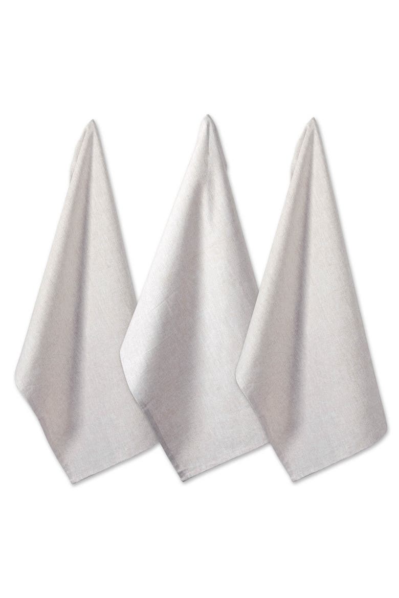 Solid Chambray Dishtowel Set/3, Main, color, Natural