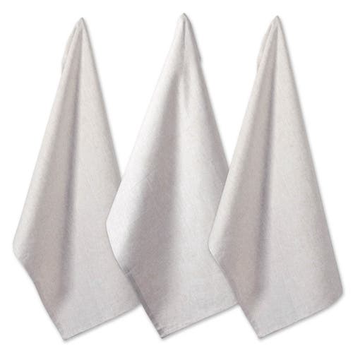Dii Solid Chambray Dishtowel Set/3 In Brown