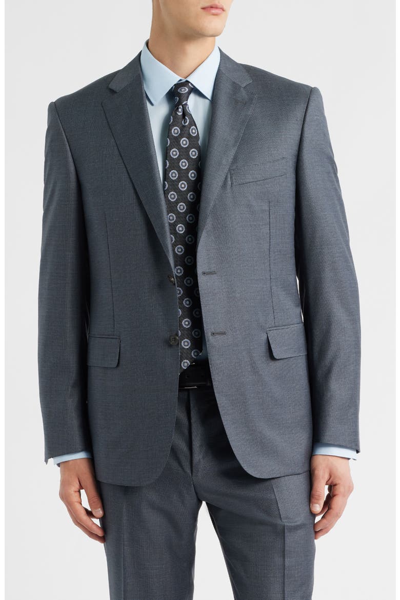 Siena Regular Fit Light Blue Glen Check Super 150s Wool Suit, Alternate, color, BLUE