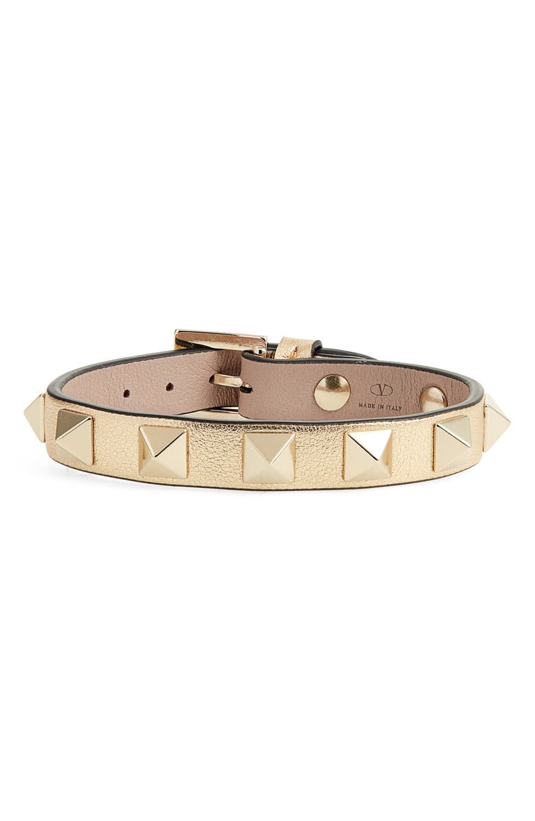 Valentino Rockstud Small Leather Bracelet, Main, color,