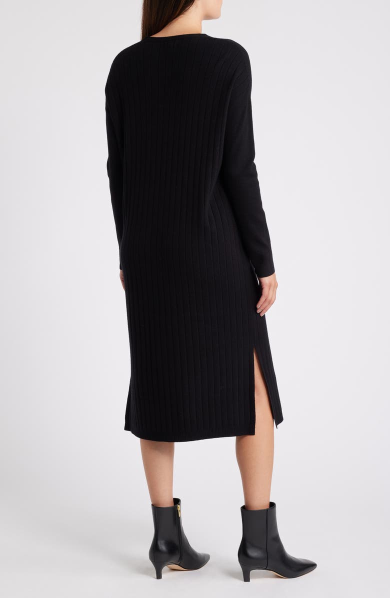 Caslon<sup>®</sup> Long Sleeve Rib Sweater Dress, Alternate, color,