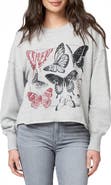 PAIGE Lisbet Raw Hem Butterfly Graphic Sweatshirt