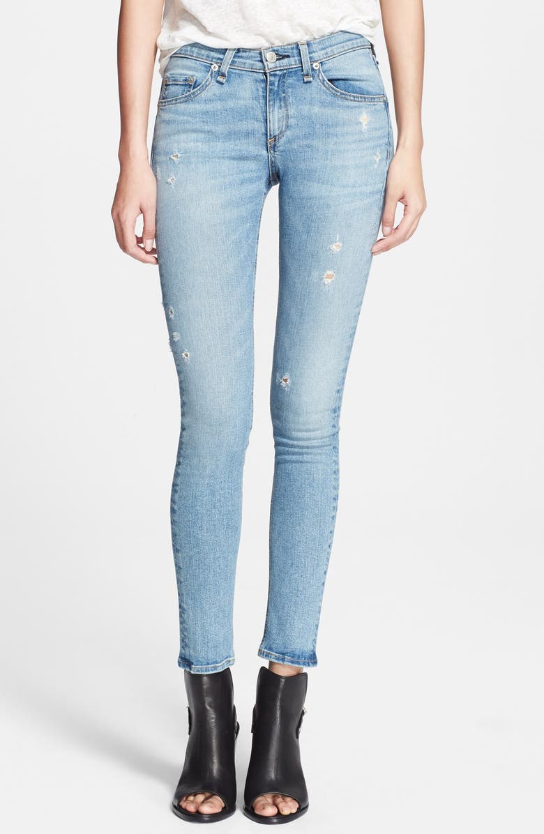 rag & bone/JEAN 'The Skinny' Distressed Jeans, Main, color,