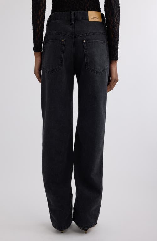 Isabel Marant Brinley Leash Clip Cotton & Hemp Straight Leg Jeans In Black